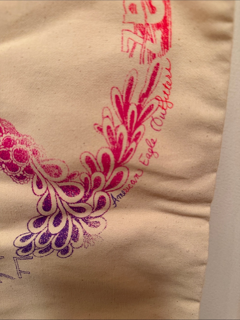 American Eagle Canvas Peace Sign Tote Bag - Picture 4 of 6